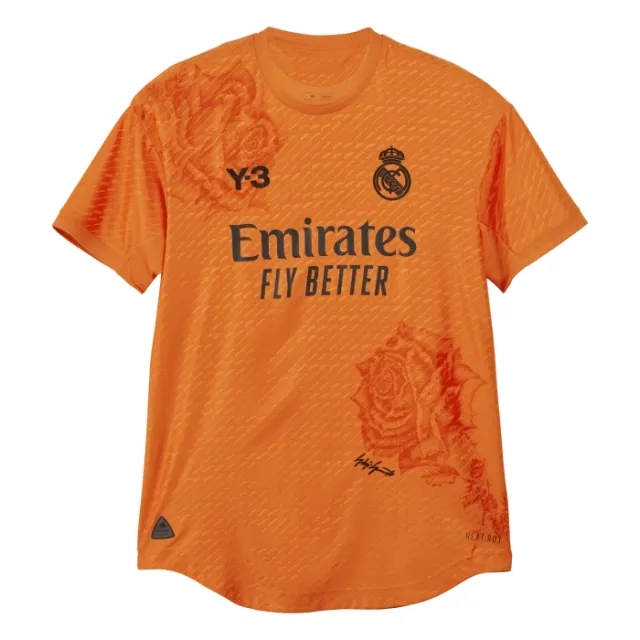adidas - Real Madrid x Y-3 Fourth Authentic Orange Goalkeeper Shirt Official 2023 / 24