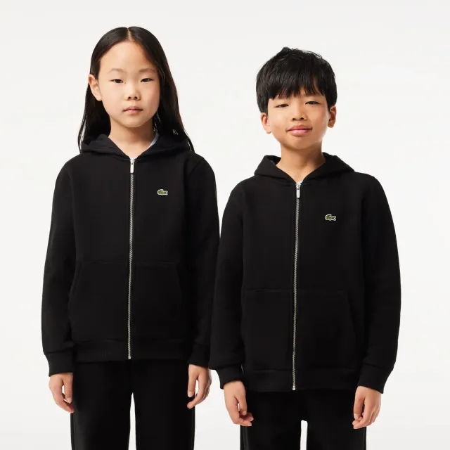 Lacoste Junior Boys Basic Zip Hoodie - Black