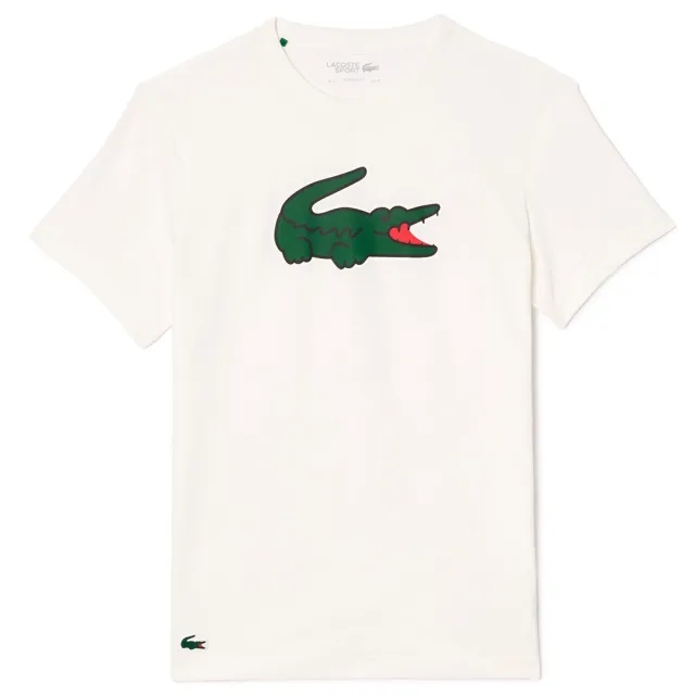Lacoste Ultra Dry XXL Logo Sport T-shirt - White / Green / White