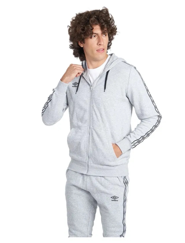 Umbro Taped Zip Full Zip Sweatshirt  - White