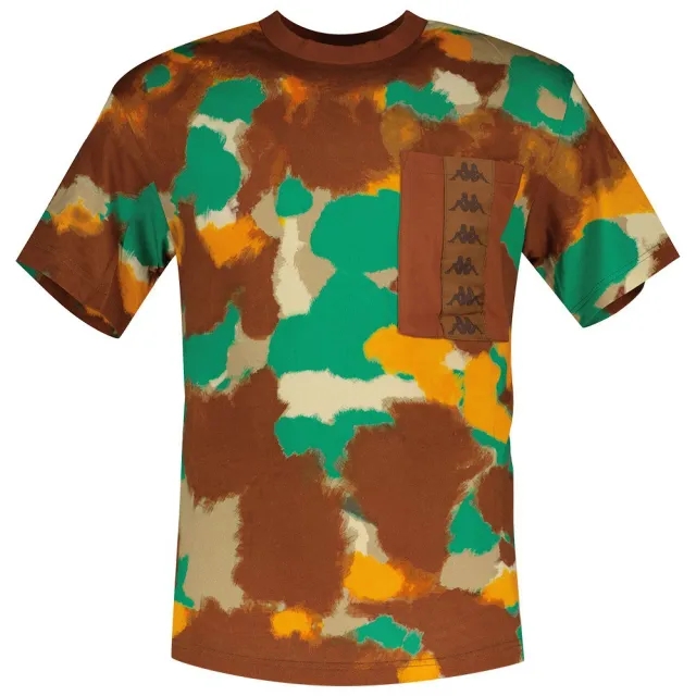 Kappa Fapo Authentic Short Sleeve T-shirt  - Green,Brown