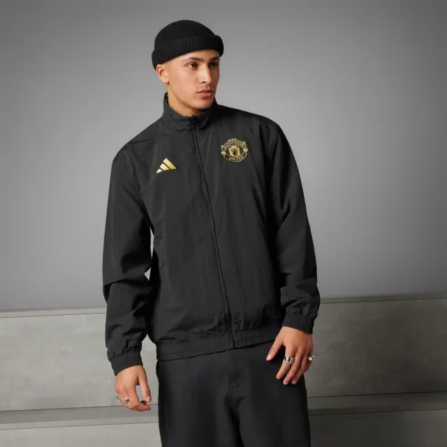 Manchester United adidas Stone Roses Reversible Anthem Jacket - Black