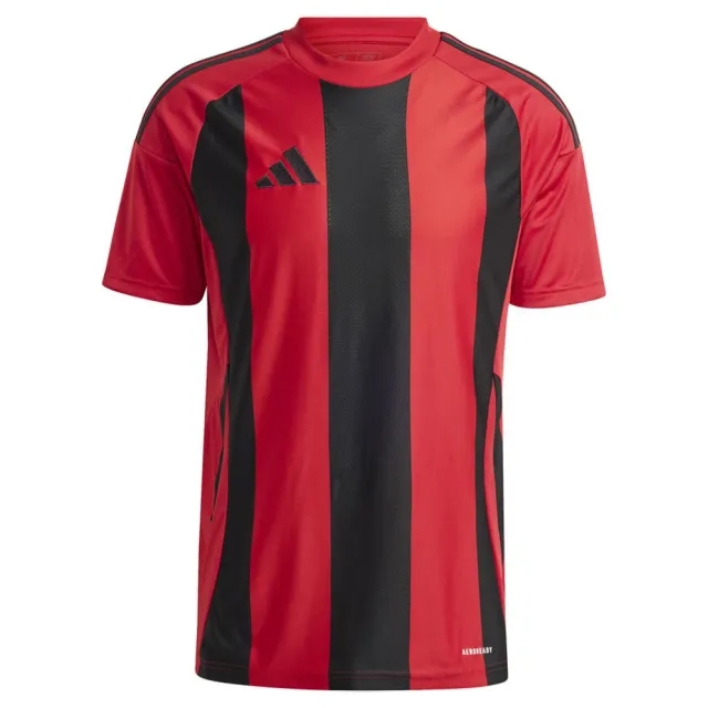 Adidas Playershirt Striped 24 - ['Black', 'Red']