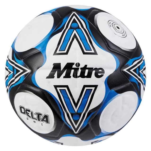 Mitre Delta One Football - WHITE/BLACK/BOTN BLUE