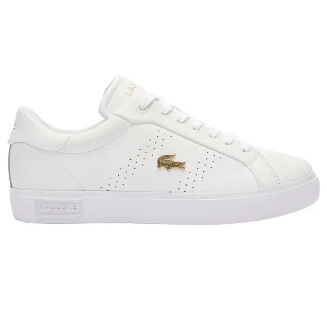 Lacoste Women's Powercourt 2.0 Leather Trainers - White & Gold
