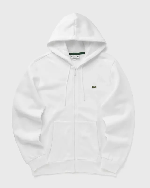 Lacoste Zip-Up Fleece Hoodie - White