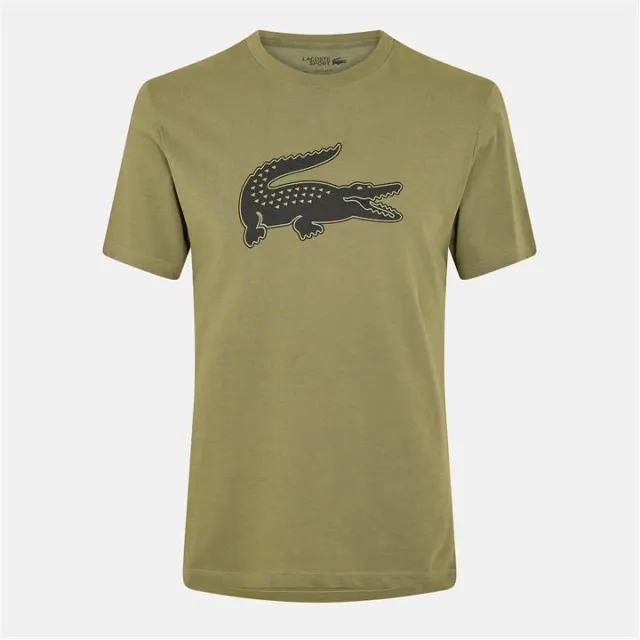 Lacoste Ultra Dry XXL Logo Sport T-shirt - Khaki Green / Black