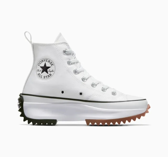 Converse run star hike hi trainers in white & black
