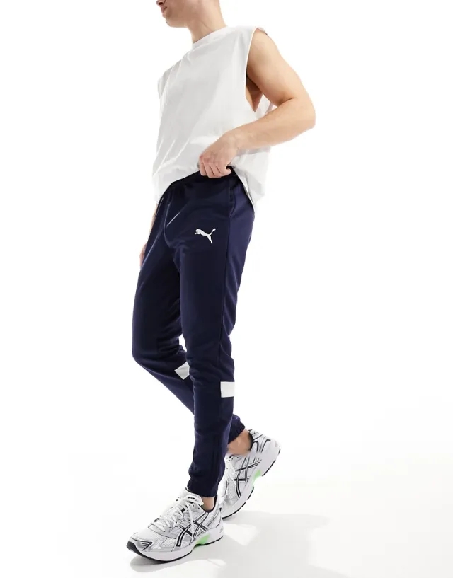 Puma Football Rise Joggers In Navy
