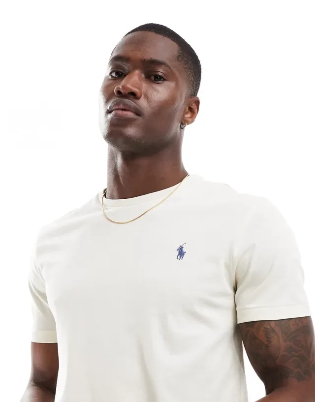 Polo Ralph Lauren  T-SHIRT AJUSTE EN COTON  men's T shirt in Beige