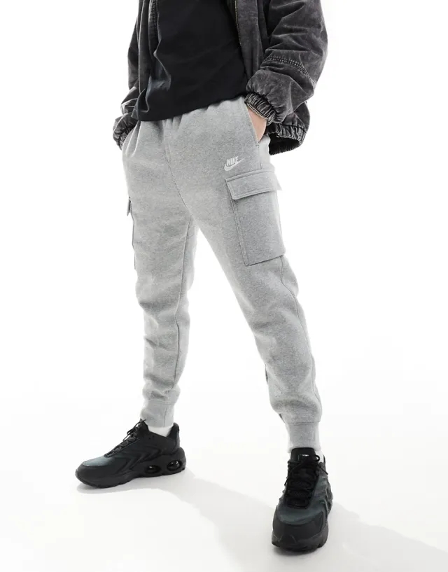 Men's Nike Club Cargo Pants in Grey/Silver