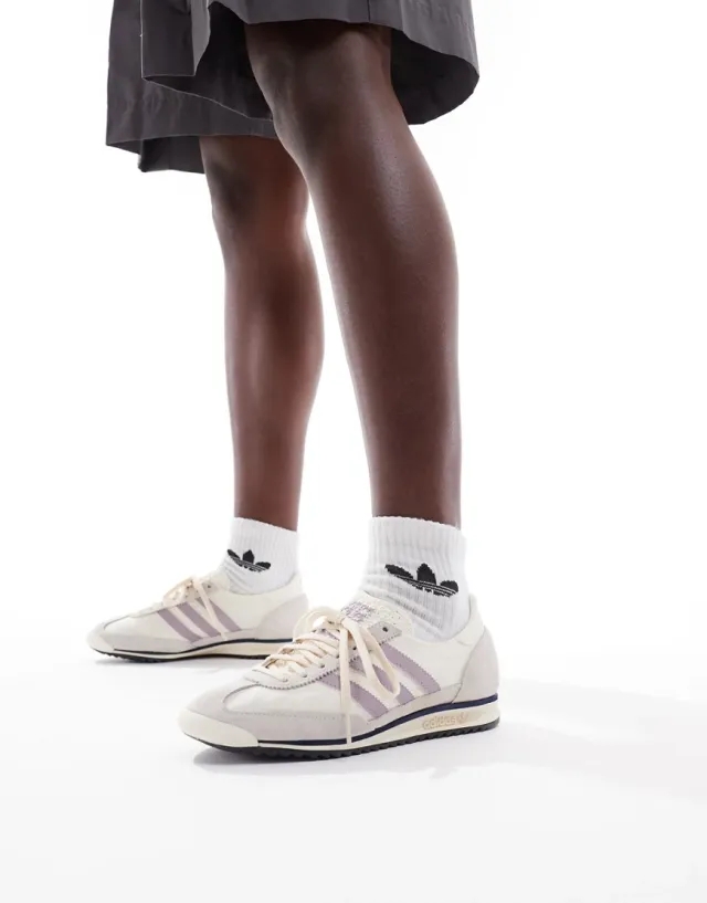 Adidas Originals Sl 72 Og Trainers In Off White And Lilac-Multi