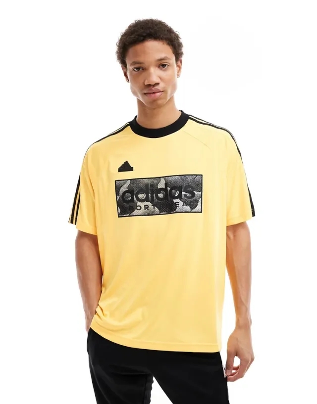 Adidas Football Tiro Retro T-Shirt In Yellow And Black