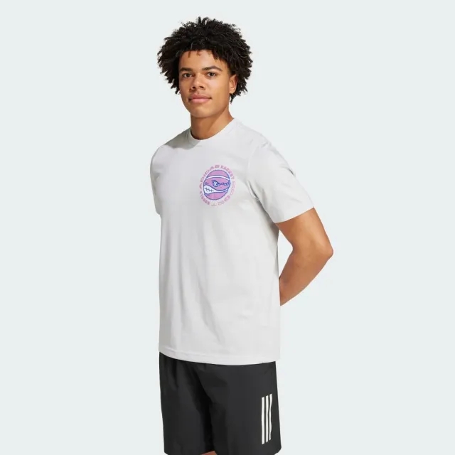 Adidas Tennis T-Shirt With Racket Graphic In Grey
