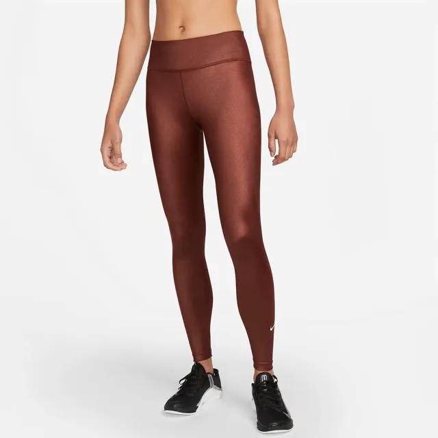 Nike Womens Dri FIT One Mid Rise Shine Tights