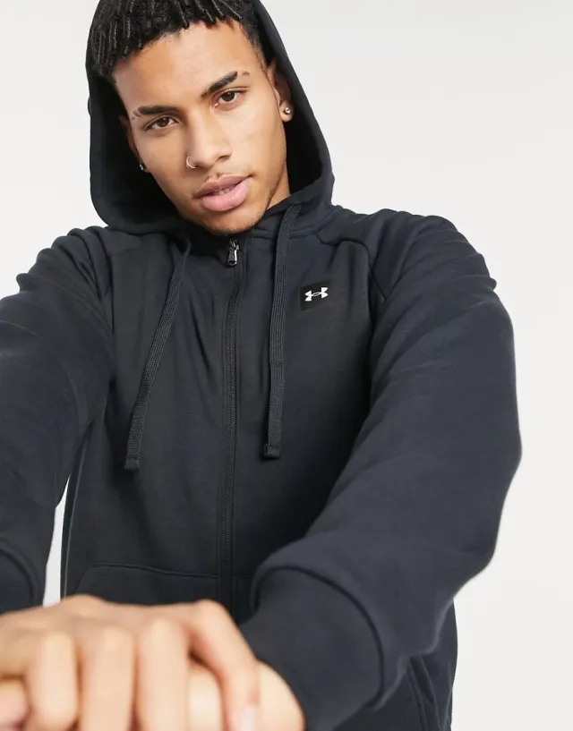Under Armour Rival Fleece Fz Hoodie Black/ Onyx White Xxxxl