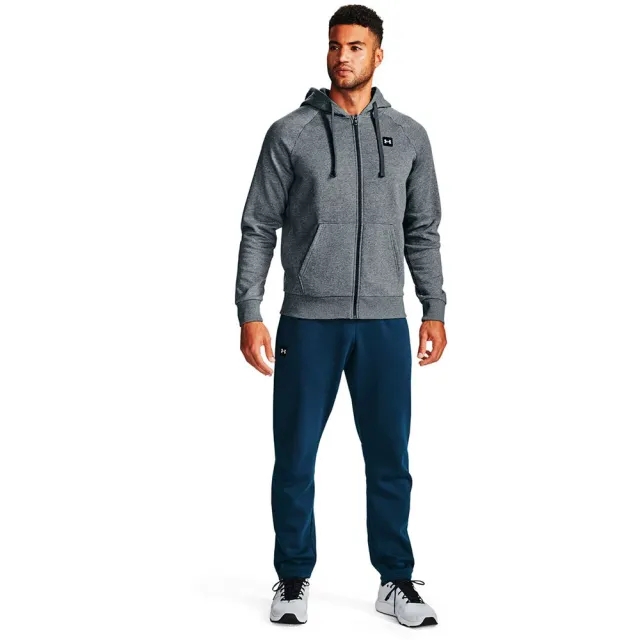 Men's  Under Armour  Rival Fleece Full Zip Hoodie Pitch Gray Light Heather / Onyx White S