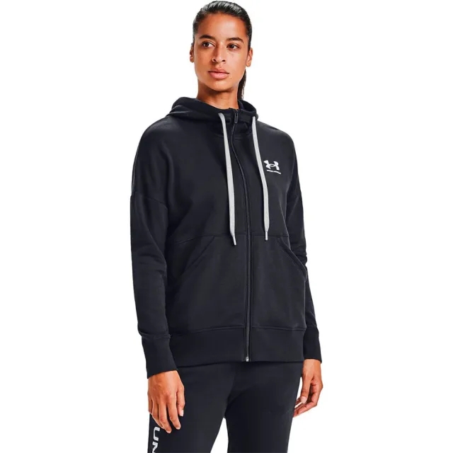 Sweatshirt Under Armour W Rival Fleece Full-Zip Hoodie Black/ White Xxl