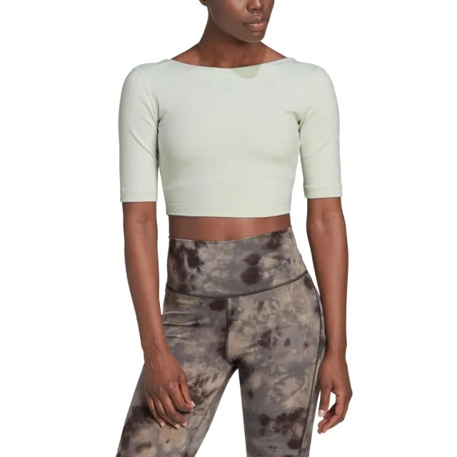 Adidas Aeroready Studio Open Back Short Sleeve T-shirt  - Green