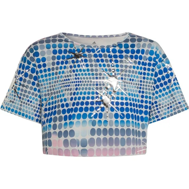Adidas Dance Single Regular Crop Short Sleeve T-shirt  - Blue