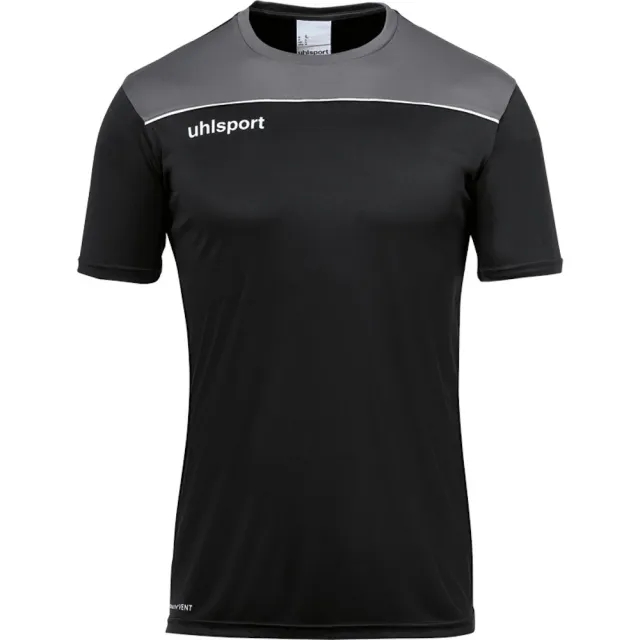 Uhlsport Offense 23 Poly Short Sleeve T-shirt  - Black,Grey