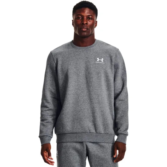 Men's  Under Armour  Icon Fleece Crew Pitch Gray Medium Heather / White XS