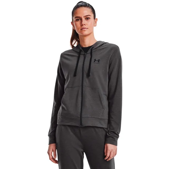 Under Armour Rival Terry Full Zip Sweatshirt  - Black,Grey