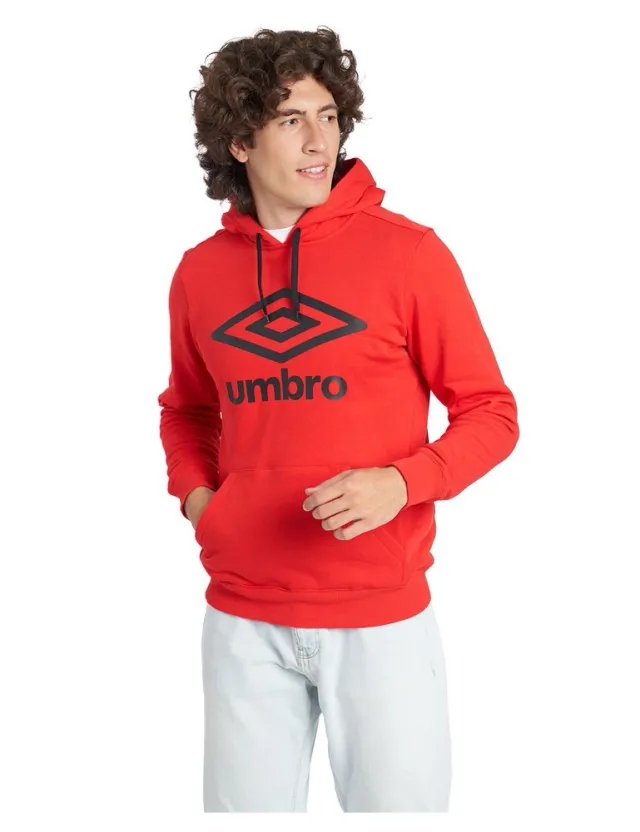 Umbro Large Logo Half Zip Sweatshirt  - Red
