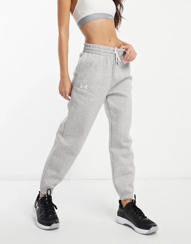 Women's  Under Armour  Icon Fleece Joggers Mod Gray Light Heather / White L