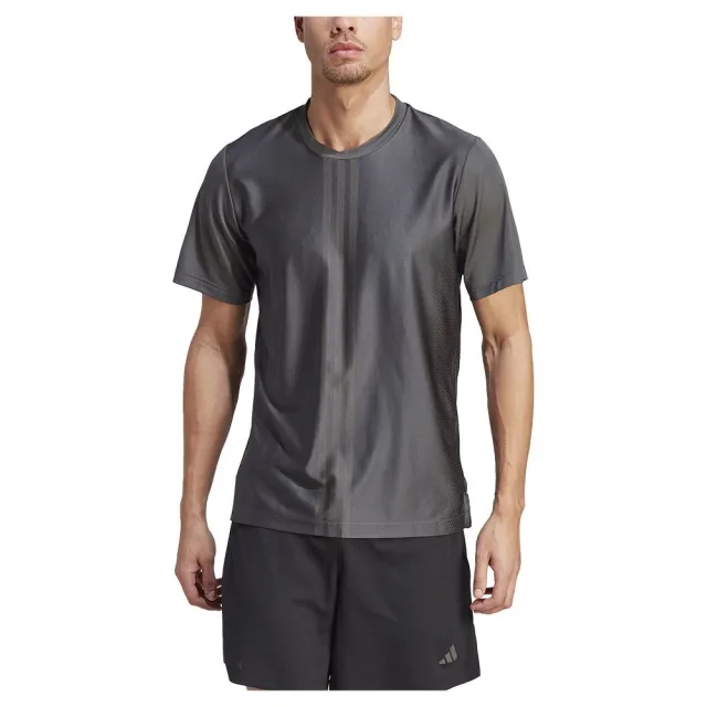 Adidas Hiit Workout 3 Stripes Short Sleeve T-shirt  - Grey