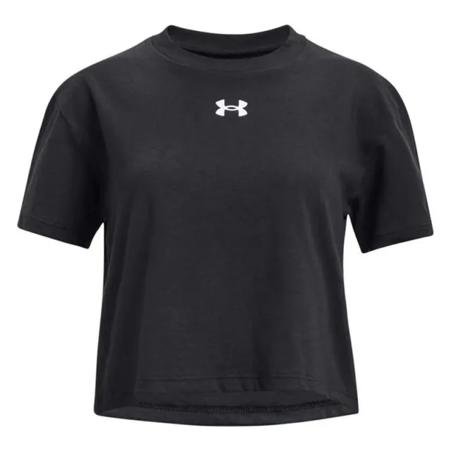 Under Armour Girls Crop Sportstyle Short Sleeve T-Shirt - Black - Size XL/G - Black