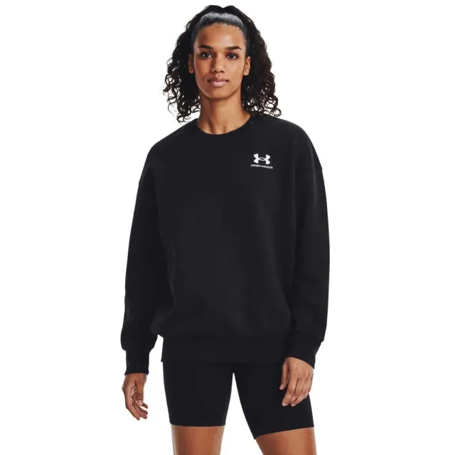 Women's  Under Armour  Icon Fleece Oversized Crew Black / White XL