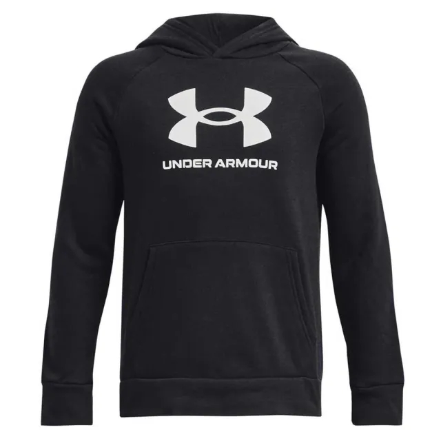 Boys'  Under Armour  Rival Fleece Big Logo Hoodie Black / White YXS (48 - 50 in)