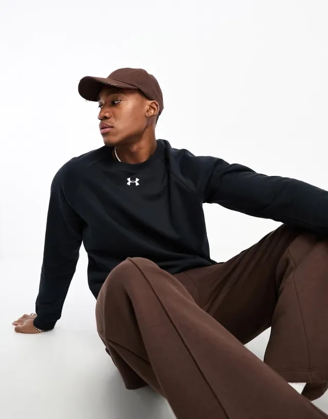 Men's  Under Armour  Rival Fleece Crew Black / White XXL