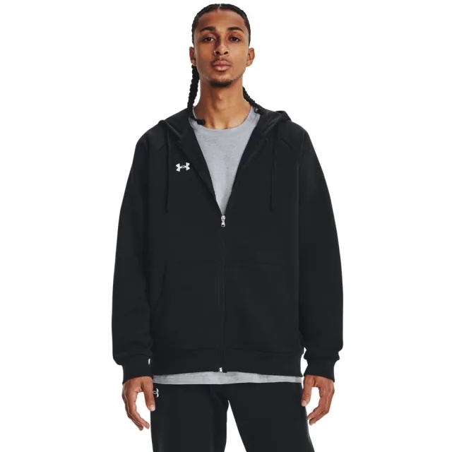 Men's  Under Armour  Rival Fleece Full-Zip Hoodie Black / White XXL