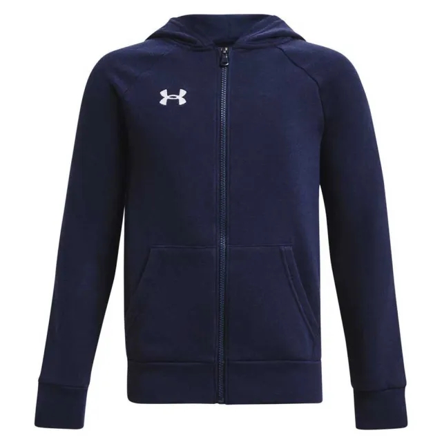 Boys'  Under Armour  Rival Fleece Full-Zip Hoodie Midnight Navy / White YXS (48 - 50 in)