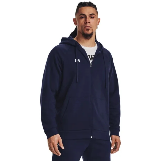Men's  Under Armour  Rival Fleece Full-Zip Hoodie Midnight Navy / White XXL