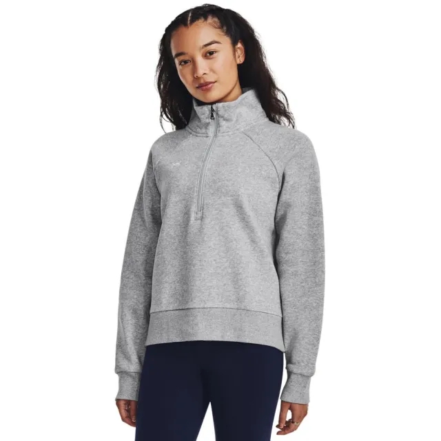 Women's  Under Armour  Rival Fleece ½ Zip Mod Gray Light Heather / White XS