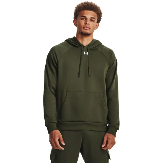 Men's  Under Armour  Rival Fleece Hoodie Marine OD Green / White 3XL