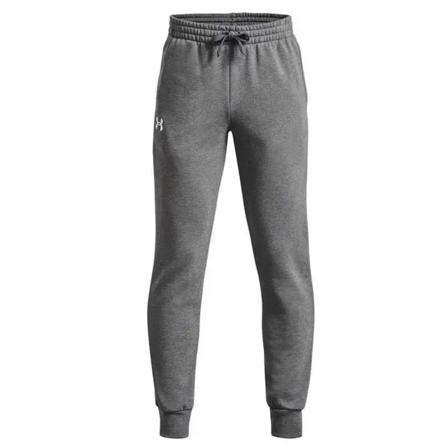 Boys'  Under Armour  Rival Fleece Joggers Castlerock Light Heather / White YSM (50 - 54 in)