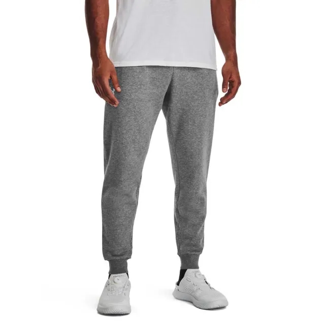 Men's  Under Armour  Rival Fleece Joggers Castlerock Light Heather / White 3XL