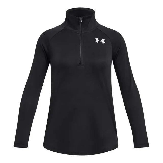 Girls'  Under Armour  Tech™ Graphic ½ Zip Black / Metallic Silver YXS (48 - 50 in)