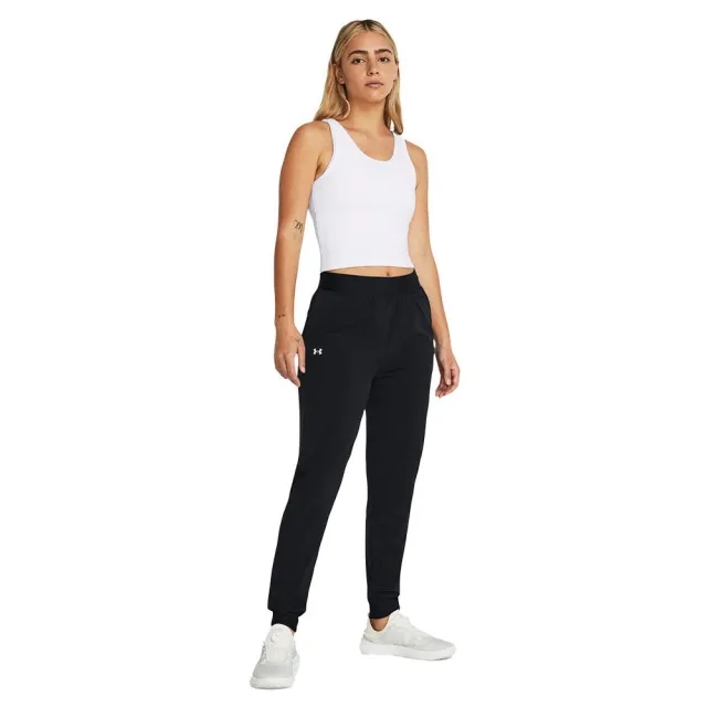 Women's  Under Armour  Rival High-Rise Woven Pants Black / White XXL