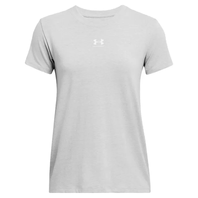 Women's  Under Armour  Rival Core Short Sleeve Mod Gray Light Heather / White XS