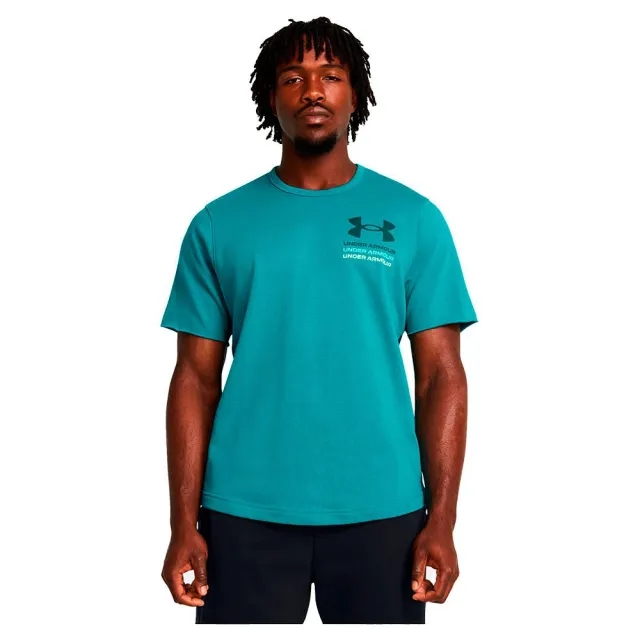 Men's  Under Armour  Rival Terry Colorblock Short Sleeve Circuit Teal / Radial Turquoise / Hydro Teal XXL