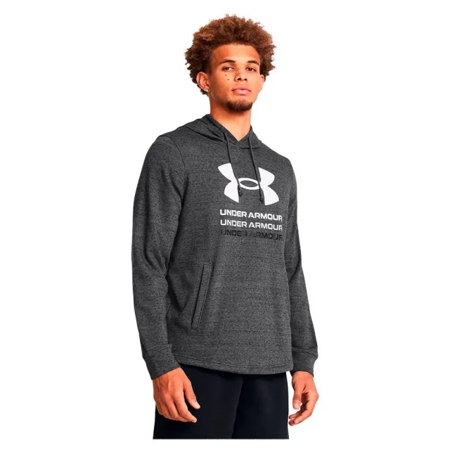 Men's  Under Armour  Rival Terry Graphic Hoodie Castlerock / Black S