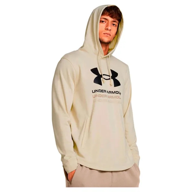 Under Armour Rival Terry Graphic Hoodie  - Beige