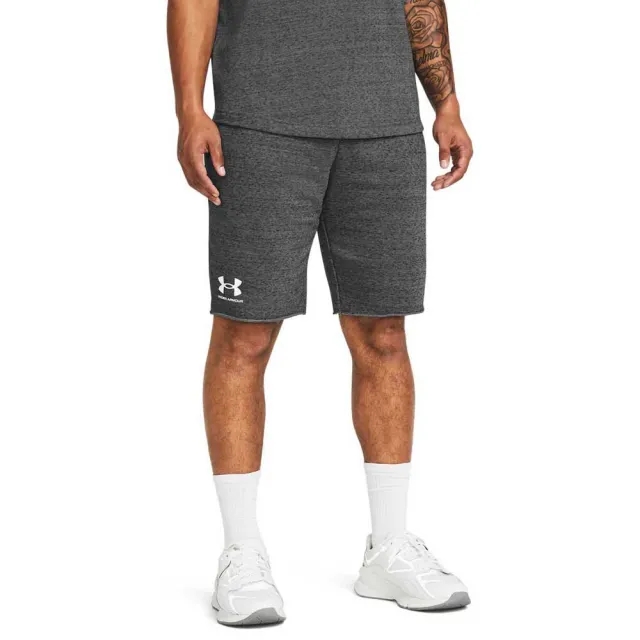 Men's  Under Armour  Rival Terry Shorts Castlerock Light Heather / Onyx White L