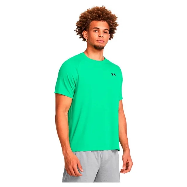 Under Armour UA Tech Textured Short Sleeved T-Shirt - Green - Size L - Green
