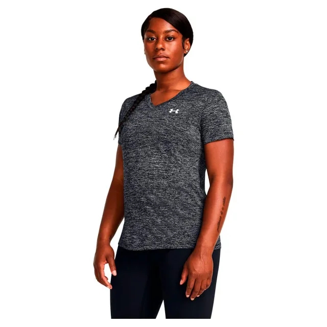 Women's  Under Armour  Tech™ Twist V-Neck Short Sleeve Black / White XXL